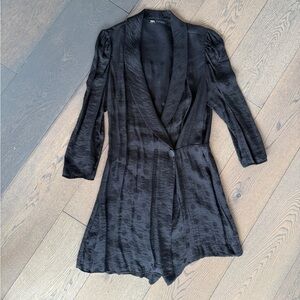 Black Satin Blazer Romper – Zara